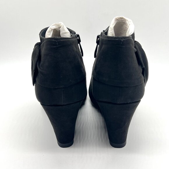 Chinese Laundry Womens Size 10 Black Microsuede Wedge Ankle Boots Shoes - Picture 5 of 13